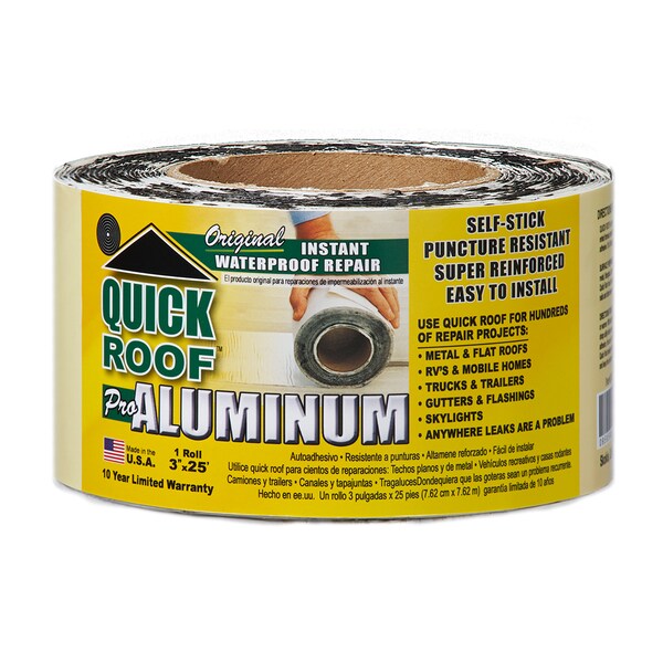 Cofair Products QR325 Quick Roof Pro Aluminum Waterproof Repair Tape - 3" x 25' QR325 - main